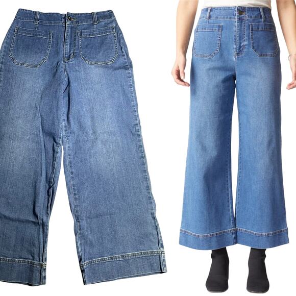 Habitat Jeans Wide Leg Ankle High Waist Stretch - Picture 1 of 9